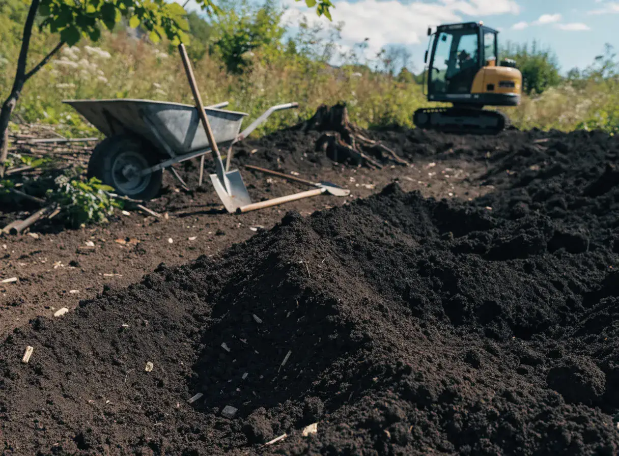 Rodung und Vorbereitung einer Gartenfläche